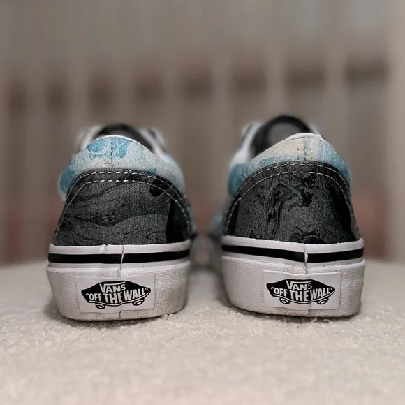 Vans Kids Old Skool Sneakers Shoes Colorful Marble Design Canvas + Suede Sz 10.5 - Picture 11 of 12